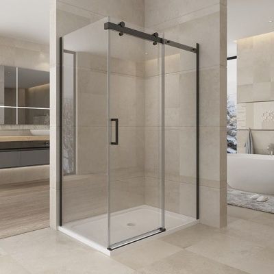 Душевое ограждение ZILI DO LM08231-R BLACK ОЛИМП 1200*800*2000мм10мм разд(doorglass+sideglass1/2)б/п