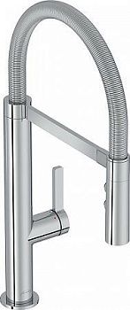 Cмеситель д/кухни Jacob Delafon SPIRALE E23310-CP гибкий излив на магните, 2 реж. кнопка-стоп (хром)