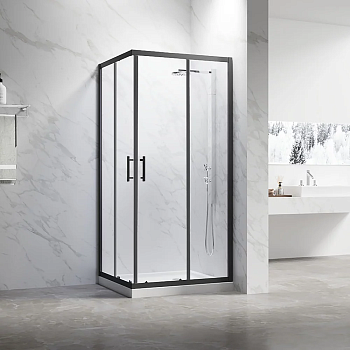 Душевой угол Veconi Rovigo RV-27B 1100х800х1900 черный стекло тонированное RV27B-11080-05-C9