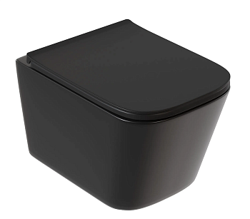 Унитаз подвесной Eletto Eva Pro EL00522, б/съемн сиденье, дюропласт, м/лифт, черный матовый