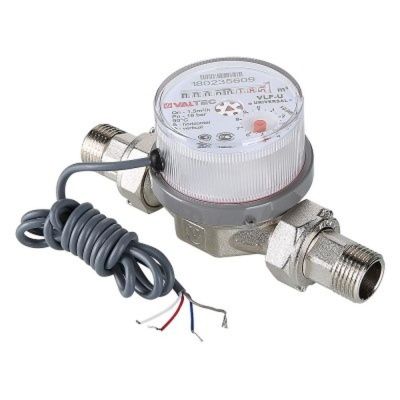 Счетчик для воды унив, квартирный, с импульсным выходом, до +90^С, 1,5м3, 1/2", 80 мм (NEW)