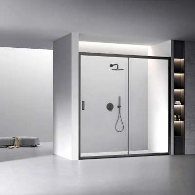 Душевая дверь Veconi Vianno VN-60B, 2000x1950, чёрный, стекло прозрачное