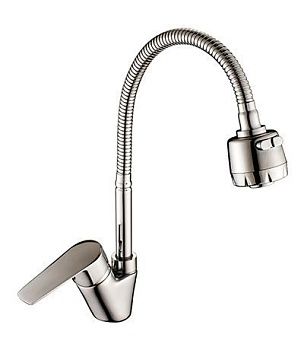 Смеситель для кухни Rossinka S35-26 одноручный, гиб. изливом