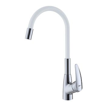 Смеситель для кухни Lemark Linara LM0415C White с гибким изливом