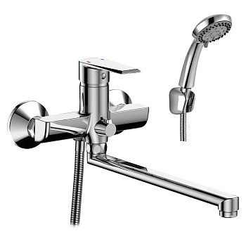 Смеситель для ванны Rossinka RS28-33 с плоским изливом 350 мм, хром