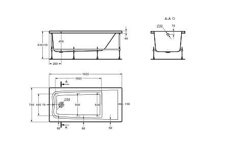 Ванна акриловая ROCA ELBA (160*75) 248619000
