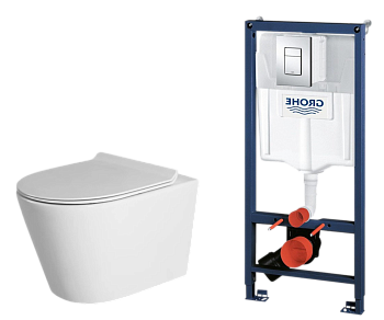Комплект унитаз Golden Frog GF-201 + инсталляция GROHE Rapid SL (38772001)