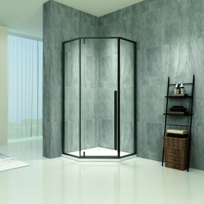 Душевое ограждение ZILI DO L25631 BLACK УРАН 1000*1000*2000мм 6мм распашное б/поддон универсальное