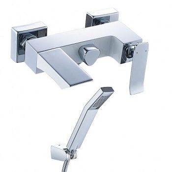 Смеситель д/ванны Lemark LM5814CW Контест, короткий излив, хром/белый