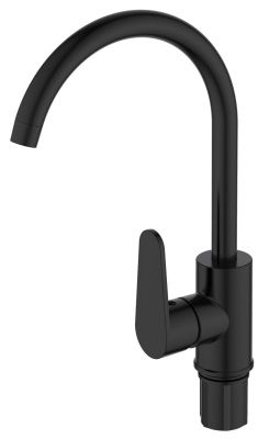 Смеситель для кухни,VODA, R-излив, Waterfall, WF519RB,черный