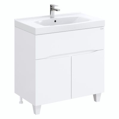 Тумба Onika СТРИМ 80.12 с умывальником STRIM 80, белая (802х455х680)***