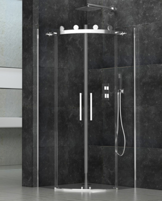 Душевое ограждение Golden Frog Y100, без поддона, большие ролики, прозрачные стекла 6мм, 1000*1000*2