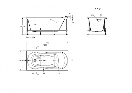 Ванна акриловая Roca Uno, прямоугольная, 160х75, белая (ZRU9302869)