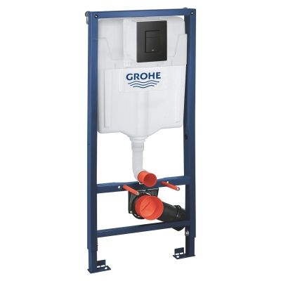Инсталляция для унитаза GROHE SOLIDO 38811KF0 (с клавишей смыва, 3 режима слива, черный матовый)