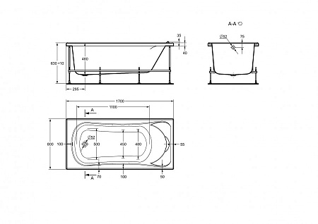 Ванна акриловая ROCA BECOOL (170*80) ZRU9302852