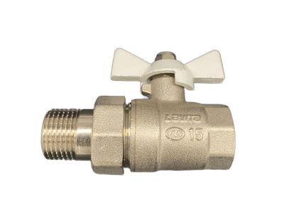 Кран шаровый американка 1/2" бабочка Lavita, белая ручка (20 шт/уп)