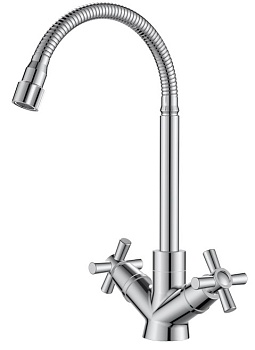 Смеситель для кухни VODA "Dive" арт.DV519-2,гибкий излив, хром