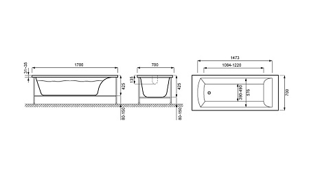 Ванна акриловая Jacob Delafon OVE 170х70 E6D302RU-00