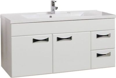 Тумба Акватон Диор 120 (118,7х54х44,4) (белый глянцевый) с умыв. Премьер М 1200