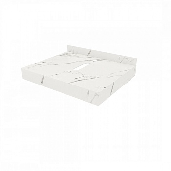 Столешница под раковину Teymi Helmi 60, керамогранитная, белый мрамор T150106