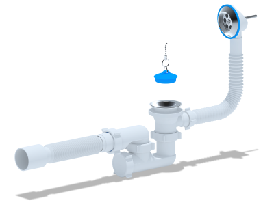 Сифон для ванны АНИ 1"1/2 c гиб. труб. 40*50 E255