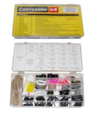 Рем.набор Сантехник №4 (прокладки+лен+паста)