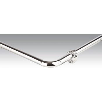 Карниз для ванной Zalel 90-90-90см, хром, угловой, алюм., без колец