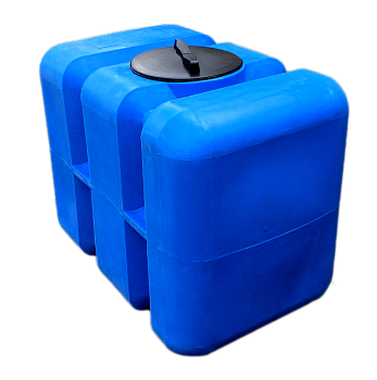 Бак пластиковый ГУ450 (105х64х80) с крышкой, горизонтальный, параллелепипед, 420 л.