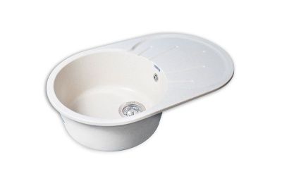 Мойка GranFest RONDO GF - R750L чаша с крылом, мрамор, белый***