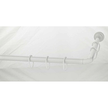 Карниз для ванной Zalel 90-90-90см, белый, угловой, алюм., без колец