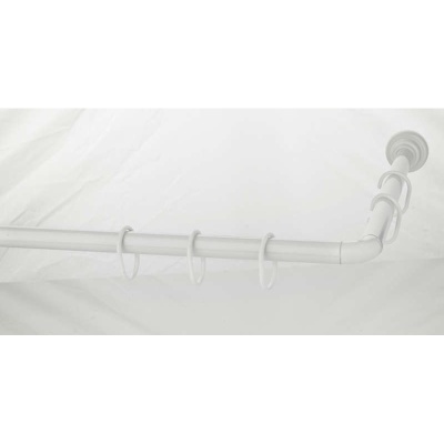 Карниз для ванной "Zalel" 90-90-90см, белый, угловой, алюм., без колец