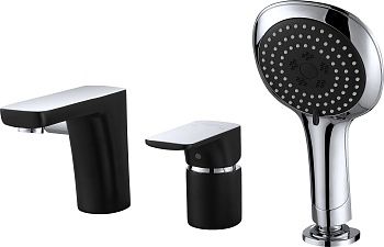 Смеситель на борт ванны D&K Berlin.Technische DA1434915 врезной, черный-хром